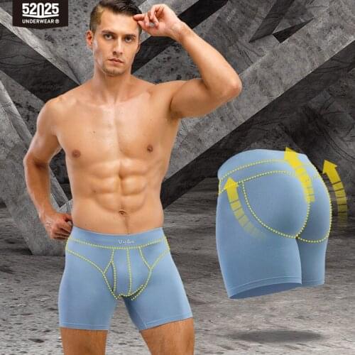 52025 Men Underwear Long Boxers Cotton Modal Soft Comfortable Push-up Boxers Mens Boxerbriefs Men Underwear Sexy Long Boxers