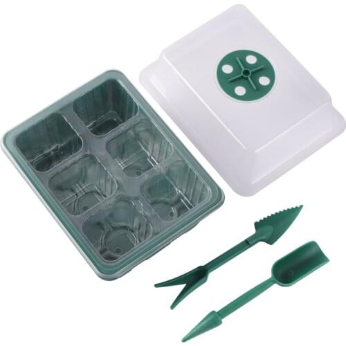6/12 Cell Seedling Starter Nursery Box Gardening Transplanting Fork Shovel Plant Succulent Propagation Cultivation Planter 5 Set