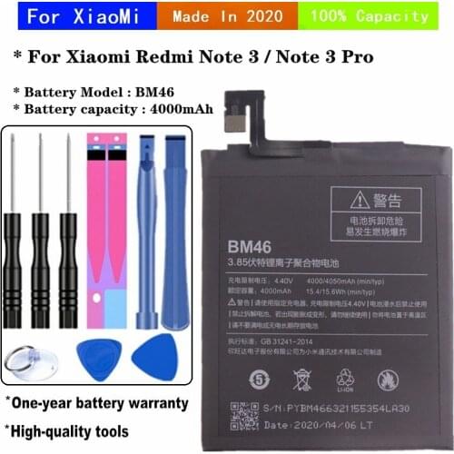 BM46 Battery For Xiaomi Redmi Note 3 Pro / Note 3 Hongmi Note3 Redrice Note 3 Phone Battery 4000mAh Rechargeable Batteries+Tools