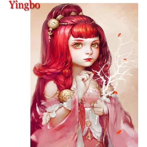 Diy diamond embroidery Cartoon pretty girl diamond painting full square/round mosaic picture of rhinestone 5d home decor