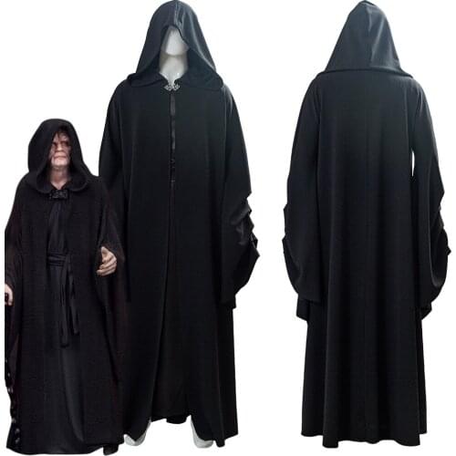 Fast Shipping Sky walker Costume Sheev Palpatine Darth Sidious Cosplay Hoodie Robe Boy Xmas Gift