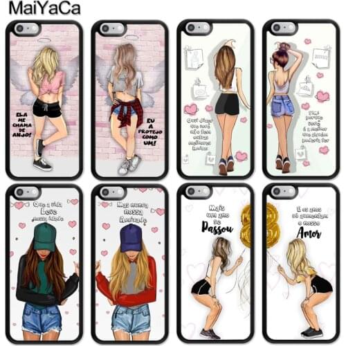 MaiYaCa BFF Girl Best Friend Couple Case For iPhone 12 mini 11 Pro Max SE 2020 6S 7 8 Plus 5S XS Max XR X Back Cover Coque