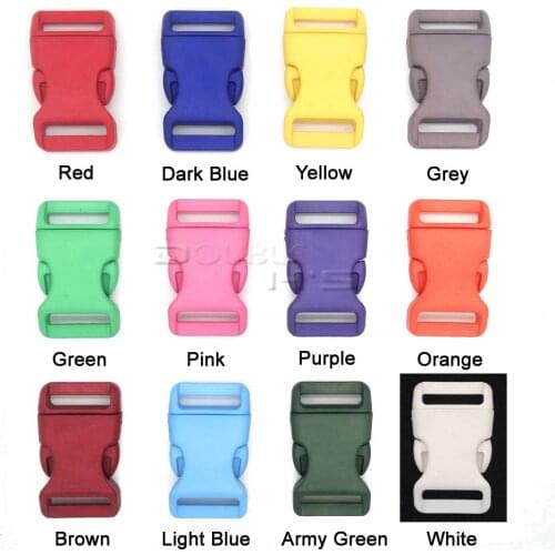 12pcs/pack 3/4'' Plastic Colorful Contoured Side Release Buckles Webbing Size 20mm For Paracord Bracelets/Backback 12 Colors