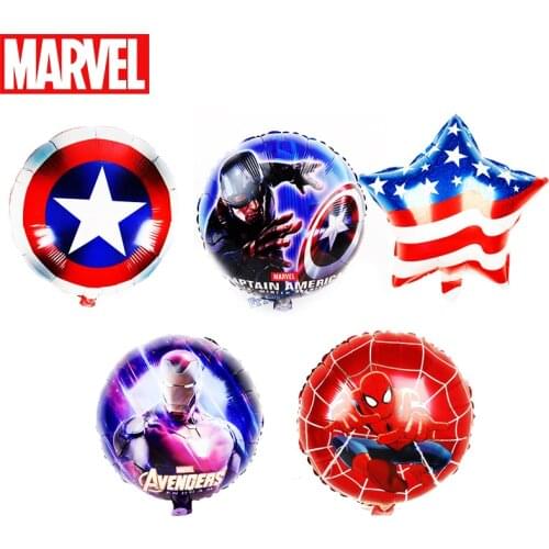 Disney Marvel Anime Figures Foil Balloons Avengers Captain America Shield Spiderman Ironman Party Decorations Kid Boy Toys Gifts