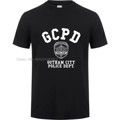 Gotham City Police GCPD T Shirts Men Tees T-shirt Short Sleeve Men Cotton Tees Tops Harajuku Streetwear