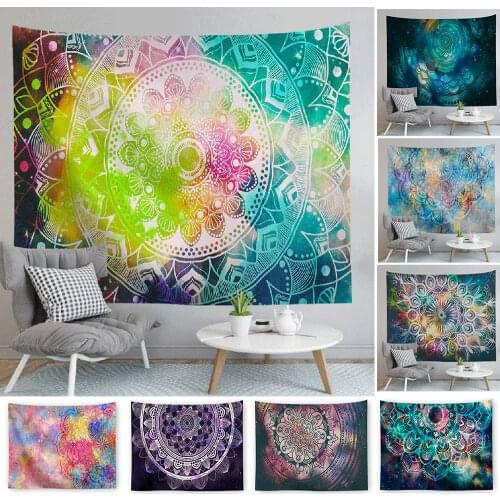 Psychedelic Mandala Tapestry Wall Hanging Farmhouse Decor Colorful Tapestry Wall Carpet Hippie Bohemian Wall Tapestry Trippy