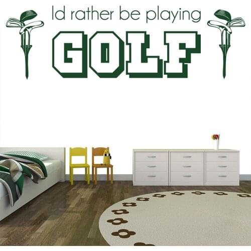 Id Rather Be Playing GOLF Quote Sports Active Wall Sticker Vinyl Art Removable Poster Mural Decals Livingroom Decor LX87
