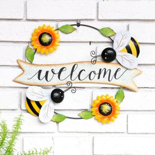 Simulation Fresh Flower Welcome Wreath Door Decor Hanging Garland Artificial Leaf Plant Decorative For Home Party Ornament Decor
