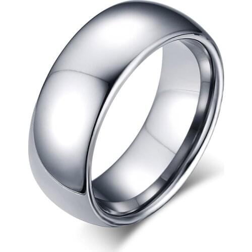 Classic Men Rings Real Tungsten Male Wedding Jewelry Hand Polished High Quality Rose Gold/ Silver Color