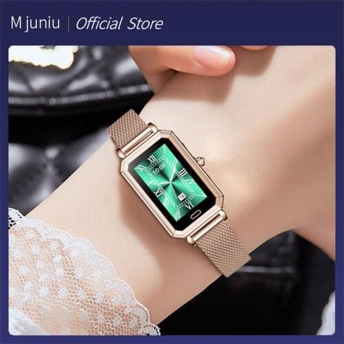 M juniu IP68 Waterproof Smart Watch Women Lovely Bracelet Heart Rate Monitor Sleep Monitoring Smartwatch Connect IOS Android