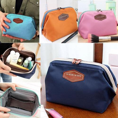 Multifunctional Fashion Cosmetic Bag Portable Cute Toiletry Bag Lady Cute Clutch Bag Casual Wallet Steel Frame Cotton Makeup Bag