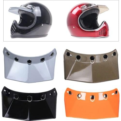 5-Snap Helmet Peak Replacement Shield Open Face Retro Motorcycle Helmet Sun Shade Protector Shield