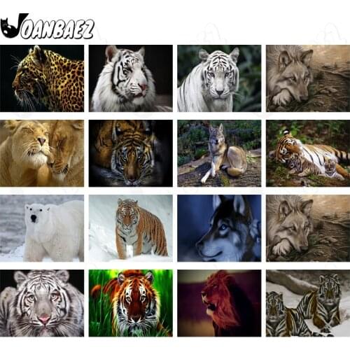Carnivore Diamond Painting Tiger King of The Forest Cross-Stitch Embroidery 5D Diy Mosaic Kit Hand Inlaid Home Decor Accessories