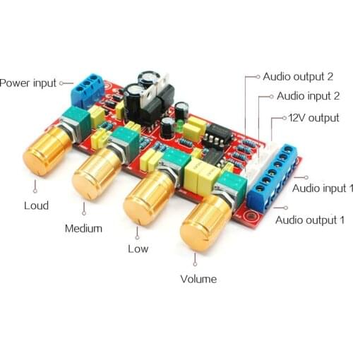 DIY kit NE5532 HIFI Preamp Amplifier Pre-amplifier Tone Board Kits Treble Alto Bass Volume Control