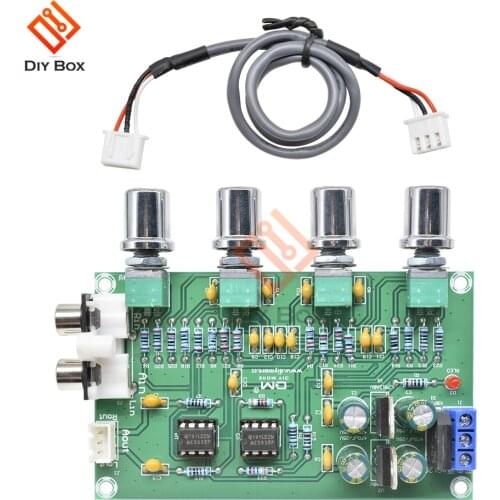 NE5532 Amplifier Board Audio 4 Channels Preamplifier Tone HIFI Board Stereo Pre-amp Amplifier diy kit volume control speaker