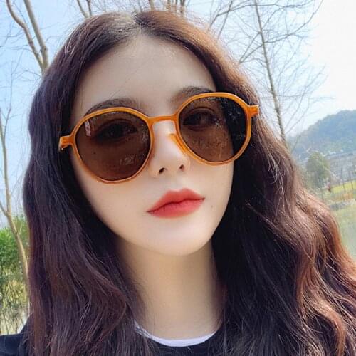 90S Fashion Round Sunglasses Women Men Luxury Brand Designer Tinted Color Mirrors Eyewear UV400 Vintage Sexy Ladies Eyeglasses