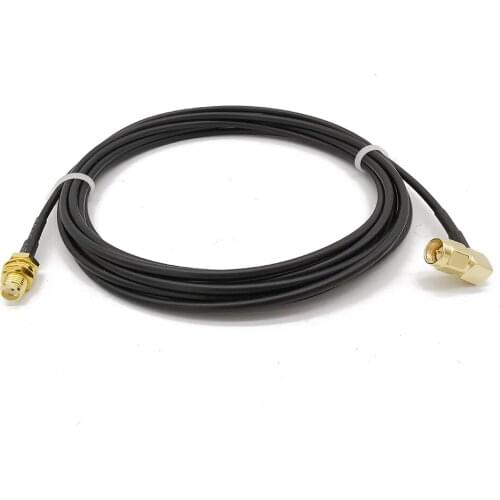 SMA Male Right Angle to SMA Female Bulkhead Mount RG174 Antenna Extension Coaxial Cable for 4G LTE Router Gateway Modem 2-15M