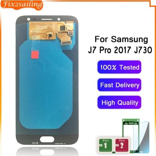 Super AMOLED For Samsungfor Galaxy J7 Pro 2017 J730 J730F LCD Display Touch Screen Digitizer Assembly Repalcement