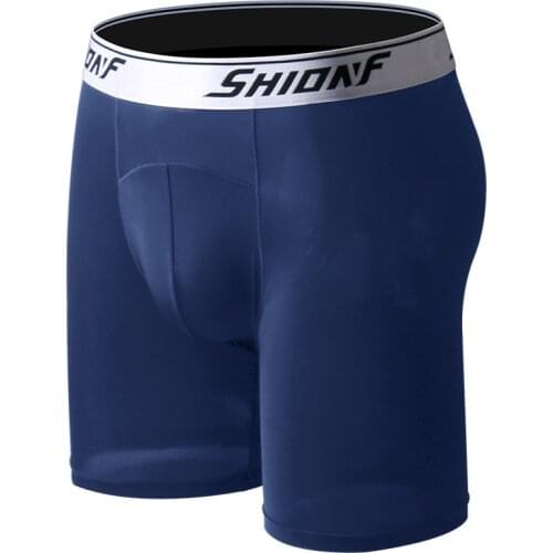 Shionf Super Comfortable Boxer Underwear Ice Silk Summer Men Panties 2pcs/pack Soft Moisture Wicking XL-9XL Long Underpants