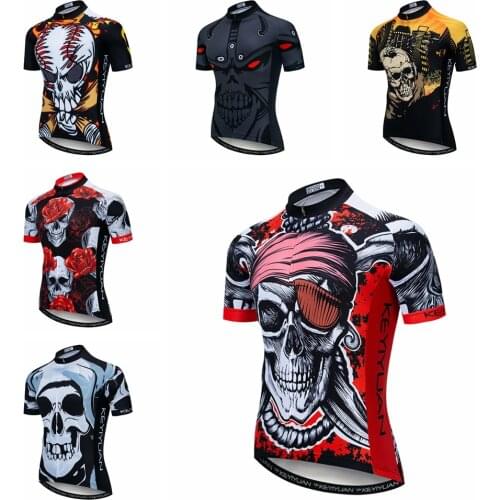 Weimostar Cycling Jersey Men Bike Jerseys MTB Skull mtb Cycling Clothing Quick Dry bicycle Clothes Wear Top Ropa ciclismo
