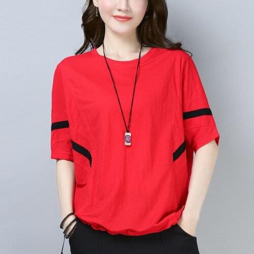 High Quality T-shirt Women Summer Elastic Basic Plain Woman Tshirts Round Neck Short Sleeve Tops Splice Tee Ropa De Mujer FY435