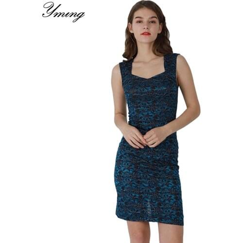 YMING Summer Women Dress Pencil Tight Dress Sundress Sexy Club Mini Beach Dresses Party Dress Black Female Vintage Lace Vestidos