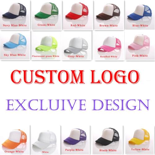 Factory Price! Free Custom Logo Baseball Cap Trucker Hat 100% Polyester Hats Blank Mesh Cap Men Women Gorras