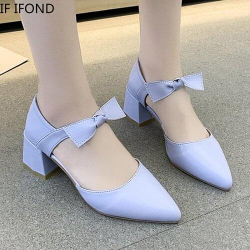IF IFOND Women Party High Heel Pumps Women Summer Pointed Toe Shoes Fashion Bow Ankle Strap Outdoor Beach Ankle Strap Sandals