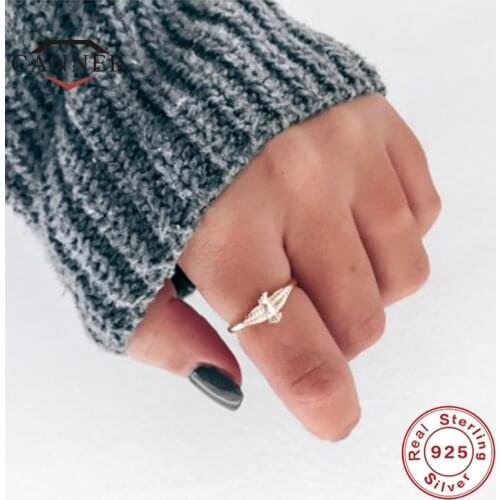 CANNER Punk Fashion Real 925 Sterling Silver Rings for Women Diamonds Zircon Bohemia Style Snake Ring Zircon Jewelry Anillos