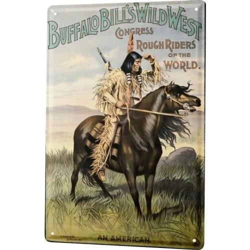 SINCE 2004 Tin Sign Metal Plate Decorative Sign Home Decor Plaques Nostalgic Western Style Buffalo Bill