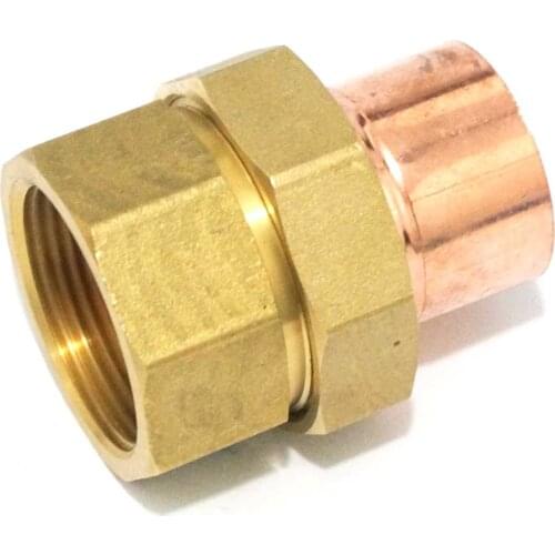 1-1/4" BSP Brass Female-35mm I.D Copper Socket End Feed Union Pipe Adapter Air Conditioner Refrigerator Chiller Plant