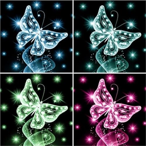 DIY Crystal butterfly 5D Diamond Painting Full Round Square Rhinestone Mosaic Diamante Embroidery Cross Stitch Wall Art Gift