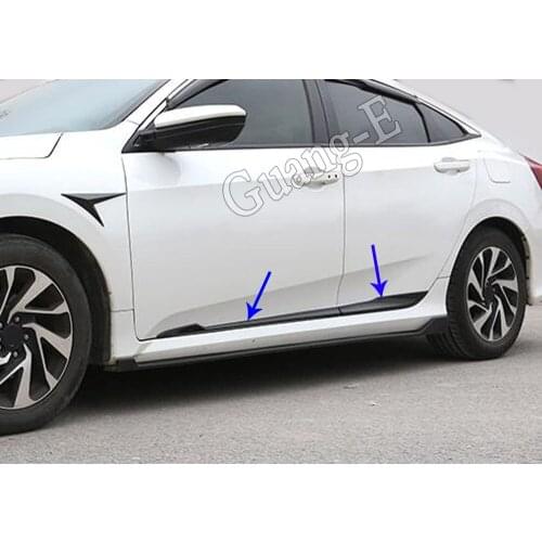 Car Detector Molding Bumper Frame Side Door Body Cover Trim Sticker Strips Parts 4pcs For Honda Civic 10th Sedan 2019 2020 2021