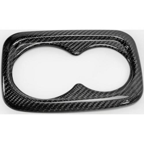 Car-styling Carbon Fiber Rear Seat Cup Holder Trim Glossy Finish Inner Drift Garnish Part Fit For Honda 10th Generation Civic FC