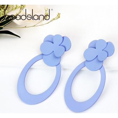Beadsland Acetic Acrylic Drop Earrings Fashion Bohemia Plant Flower Women Girls Dancing Party Christmas Gift 39059