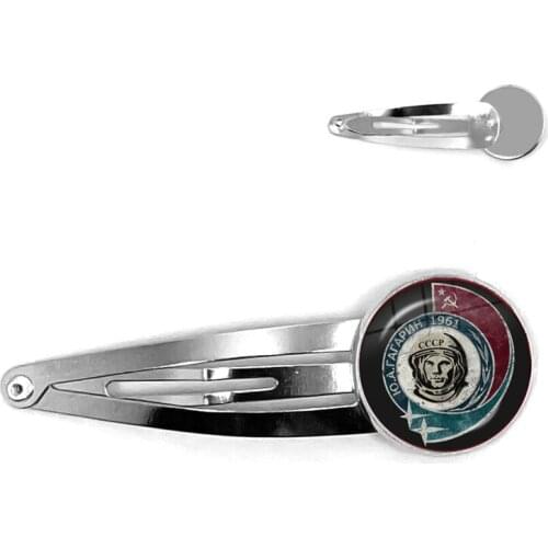 CCCP Soviet Badges Russia Hairpins Space Flight Universe USSR Soviet Communism Symbol Charm Hair Jewelry For Women Girls Gift