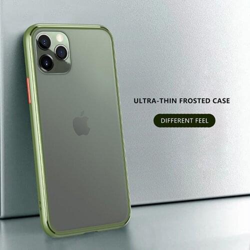 For iPhone 11 Pro Max 6 6s 7 8 Plus X Xs Max Phone Case Silicone Edge and Hard Back Cover Transparent Anti-knock Scrub Casing