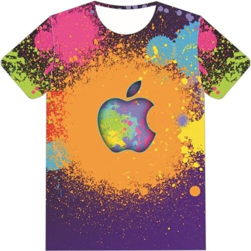 Kids Camisetas Clothes 3D T-shirt Boys Girl Maple Leaf Flag Colorful Paint Apple Blue Galaxy Print T shirt Children Tshirts