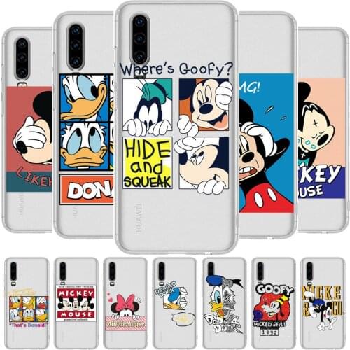 Disney Anime Transparent Clear Phone Case For Huawei Honor 20 10 9 8A 7 5T X Pro Lite 5G Etui Coque Hoesjes Comic Fash