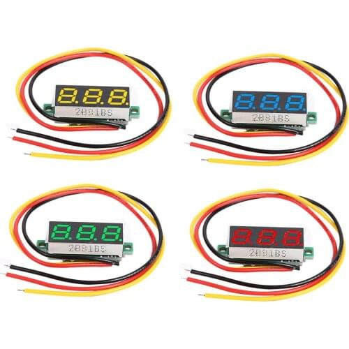 DIY Multicolor Digital LED Mini Display Module 0.28 inch DC 0-100V 3 Wires Voltmeter Voltage Tester Panel Meter Gauge