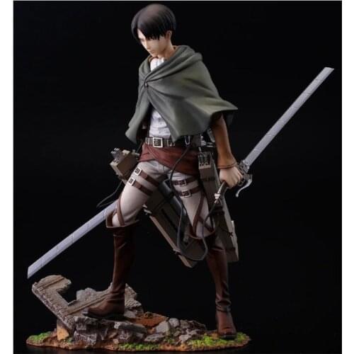 New Attack on Titans Levi 1/8 PVC Action Figure Model Toy Set Japan Anime Figure Ornament For Fans Collection Boys Gift 20Cm