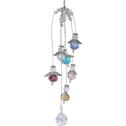 H&D Hanging Crystal Guardian Angel Window Sun Catcher Rainbow Maker 20mm Ball Prism Pendant Home Wedding Decor Accessories