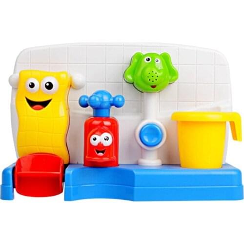 Toddler Bath Toy for Baby 12 Months Above Bathtub Water Sensory Game with Faucet Water Cup and Spinning Bath Time Toy