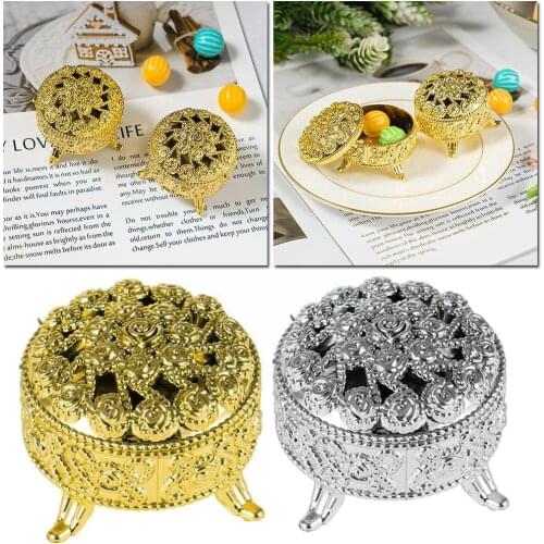 Exquisite European Style Incense Burner 6.5*5*4cm Electro Candy Silver Box Plating Box Retro Decorations Jewelry Storage Go U5W0