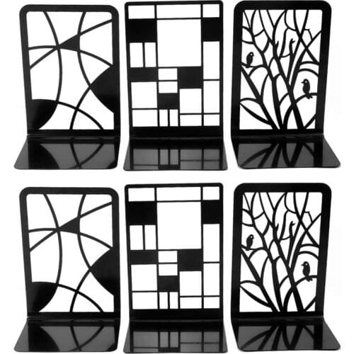 Book Ends, Bookends, Book Ends for Shelves, 3 Pair Bookend for Heavy Books, Book Divider Decorative Holder