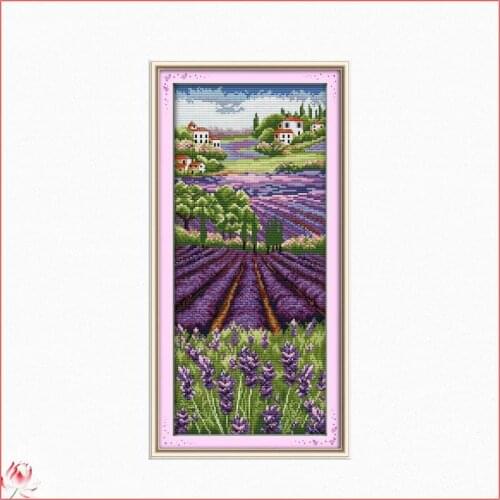 Lavender Champaign Patterns Counted 11CT 14CT Cross Stitch Set DIY Counted Cross-stitch Kits Embroidery Needlework Home Deco