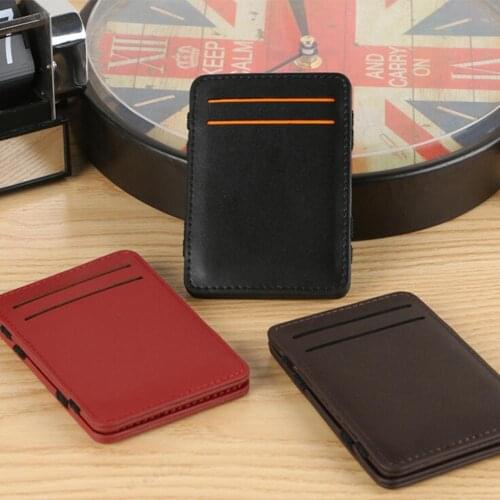 50% Dropshipping!!Mens Faux Leather Money Clip ID Credit Card Holder Business Pocket Wallet Purse