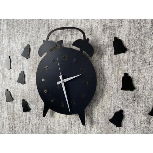 Alarm Clock Wall Cloak Black Decoration Living Room Wall Decor Home Living Room Decoration