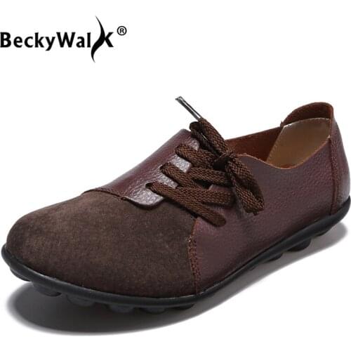 New spring autumn women shoes flats shoes woman comfortable genuine leather lace-up flat sneakers fashion ladies shoes WSH3204
