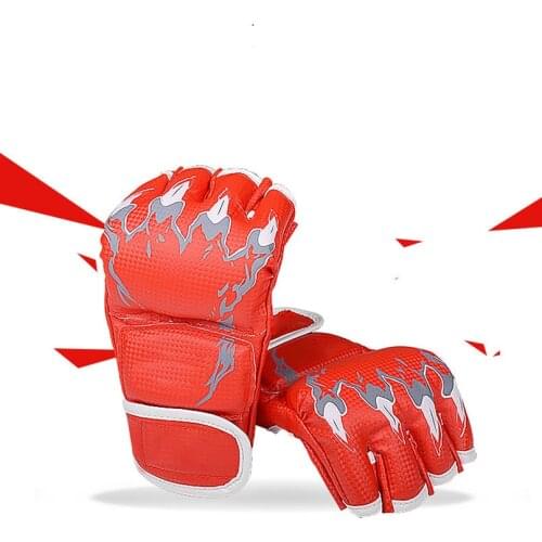 New Half Finger Fight Boxing Gloves Mitts Sanda Karate Sandbag TKD Protector For Thai Kick Boxing Training